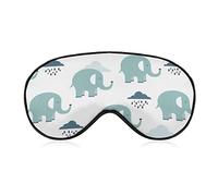 Cute Elephants and Clouds Sleep Mask Blindfold Blue Water Drops Ajustable Super-Smooth Soft Eye Mask Cover para Hombres Mujeres Viajes y siesta