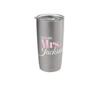 Cute Engagement Design Future Mrs Jackson Bachelorette Party Vaso térmico de acero inoxidable de doble pared