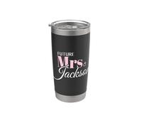 Cute Engagement Design Future Mrs Jackson Bachelorette Party Vaso térmico de acero inoxidable de doble pared