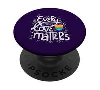 Cute Every Love Matters LGBT Valentine Adulto Gay Lesbianas PopSockets PopGrip Adhesivo