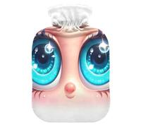 Cute Eyes - Botellas de agua caliente o fría con cubierta suave, bolsa de agua caliente para cuello, hombros y calambres menstruales, 2 litros