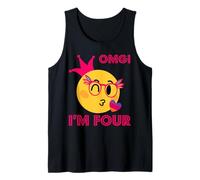Cute Face 4th Birthday Girl's Camiseta sin Mangas