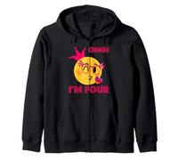 Cute Face 4th Birthday Girl's Sudadera con Capucha