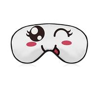 Cute Face Expression Sleep Mask Wink and Tongue Out Blindfold para dormir Elástico Blackout Eye Mask Cover para toda la noche de sueño, viaje y siesta
