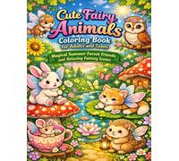Cute Fairy Animals Coloring Book for Adults and Teens: Magical Summer Forest Friends and Relaxing Fantasy Scenes