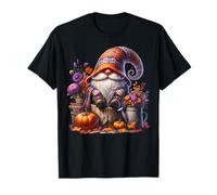 Cute Fall Accessories For GNOME Lover Floral Autumn Pumpkin Camiseta