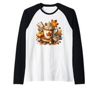 Cute Fall Drinking Mugs For Autumn Women Maple Pecan Coffee Camiseta Manga Raglan