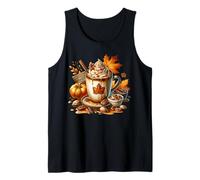 Cute Fall Drinking Mugs For Autumn Women Maple Pecan Coffee Camiseta sin Mangas