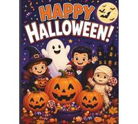 Cute Fall & Halloween Coloring Book for Kids: 43 Easy Coloring Pages and a Fun Activity Page with Pumpkins, Ghosts, Cats, Bats, Candy, and More