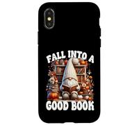 Cute Fall Into A Good Book Lover GNOME Graphic For Bookworm Carcasa para iPhone X/XS