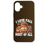 Cute Fall Pumpkin GNOME For Women I Love Fall Most of All Carcasa para iPhone 16 Plus