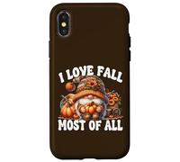 Cute Fall Pumpkin GNOME For Women I Love Fall Most of All Carcasa para iPhone X/XS
