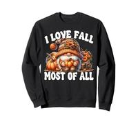Cute Fall Pumpkin GNOME For Women I Love Fall Most of All Sudadera