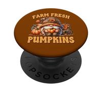 Cute Fall Season GNOME Graphic For Autumn Farm Fresh Pumpkin PopSockets PopGrip Adhesivo