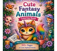 Cute Fantasy Animals Coloring Book: Cozy Coloring Book with 60+ Cute Fantasy Animal Hybrids
