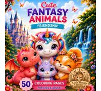 Cute Fantasy Animals Friendship Coloring | Book 50 Pages | for Kids & Adults: 50 Adorable Coloring Pages Featuring Magical Animal Friends, Enchanting ... for Kids, Teens, and Adults (Fantasy Friends)