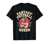 Cute Fantasy Football Queen Flamingo Award Game Day Wife Camiseta