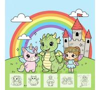 Cute Fantasy Friends Coloring Book: Adorable Dragons, Unicorns, and Magical Creatures for Kids Ages 4-8