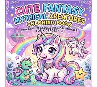 Cute Fantasy Mythical Creatures Coloring Book: Unicorns, Pegasus & Magical Animals | Fun and Relaxing Coloring Pages