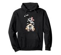 Cute Farm Animal GNOME For Cowgirl Black and White Cow Print Sudadera con Capucha