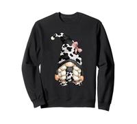 Cute Farm Animal GNOME For Cowgirl Black and White Cow Sudadera