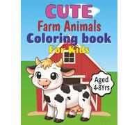 CUTE Farm Animals Coloring Book For Kids: Aged 4-8yrs | 24 Pages, 8.5x11-Inches | 20 Pictures to color in and A Bonus 2 maze Puzzles with Solutions | Gift for Kids Playtime, Travel and Holidays