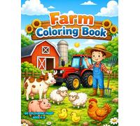 Cute Farm Animals Coloring Book for Kids Ages 4-8 | Easy and Fun Single-Sided Pages: A Fun and Easy Farm Animal Coloring Book with Single-Sided Pages for No Bleed-Through - Perfect for Kids Ages 4-8