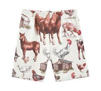 Cute Farm Animals - Pantalones cortos de ciclismo para niña, color beige, pantalones cortos de verano, Bonitos animales de granja beige, 10 años