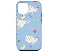 Cute Farmhouse Chicken Pattern with Country Cottage Style Carcasa para iPhone 12/12 Pro