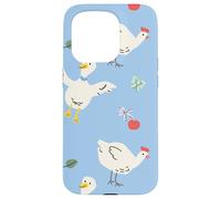Cute Farmhouse Chicken Pattern with Country Cottage Style Carcasa para iPhone 15 Pro