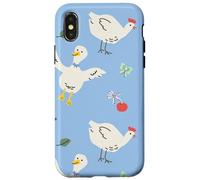 Cute Farmhouse Chicken Pattern with Country Cottage Style Carcasa para iPhone X/XS