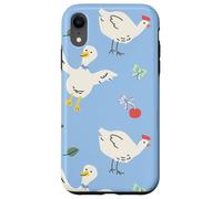 Cute Farmhouse Chicken Pattern with Country Cottage Style Carcasa para iPhone XR