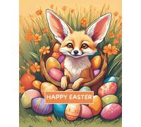 cute fennec fox notebook | happy easter: animal notepad | 110 pages, ruled, 7.5"x9.25"