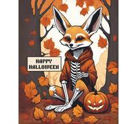 cute fennec fox notebook | happy halloween: animal notepad | 110 pages, ruled, 7.5"x9.25"