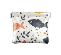 Cute Fish Dynamic - Monedero portátil de cuero para mujeres, niños y niñas, bonito diseño de peces, talla única, moderno, Lindo pez dinámico, Talla única, moderno