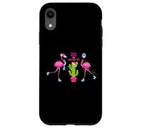 Cute Flamingo Around Christmas Tree Lights Graphic Designs Carcasa para iPhone XR