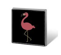 Cute Flamingo Brooch Pins for Women Men Square Collar Lapel Pins Coat Jacket Accessories