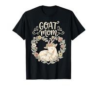 Cute Floral Goat Mom Homestead Farmer Mother Camiseta
