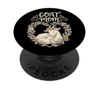 Cute Floral Goat Mom Homestead Farmer Mother PopSockets PopGrip Adhesivo