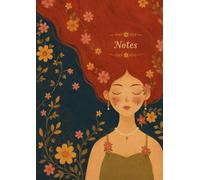 Cute Floral Notes A4 Lined Notebook - 120 Pages | Aesthetic Girl Journal, Pretty Flower Notebook for School & Writing