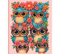 Cute Floral Owl Composition Notebook - 7.5 x 9.25 - College Ruled - Adorable Girls’ Notebook for School, Journaling, Writing & Gifts: Beautiful Pink ... for Students, Teachers, and Owl Lovers