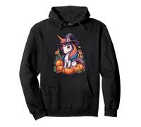 Cute Floral Unicorn Witch Halloween Matching Family Kids Sudadera con Capucha