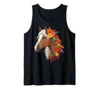 Cute Floral Wild Horse Country Love Horse Riding Women Girls Camiseta sin Mangas