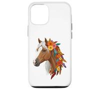 Cute Floral Wild Horse Country Love Horse Riding Women Girls Carcasa para iPhone 12/12 Pro