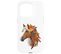 Cute Floral Wild Horse Country Love Horse Riding Women Girls Carcasa para iPhone 15 Pro