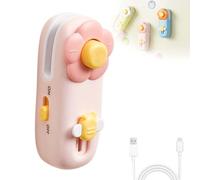 Cute Flower & Bee Mini sellador de bolsas, sellador térmico y cortador recargable por USB 2 en 1, máquina de sellado al vacío portátil de mano para aperitivos, bolsas de plástico, almacenamiento de