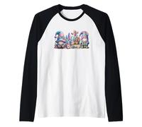 Cute Flower Gnomes For Women Men and Kids Hello Spring Camiseta Manga Raglan