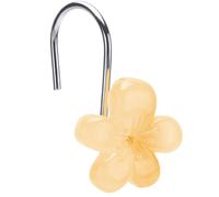 Cute Flower Shower Curtain Hooks Glow in The Dark Pretty Floral Themed Elegant Bathroom Decor Yellow