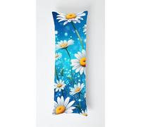 Cute Flowers Body Pillow Case Cover 70x90cm, Long Backrest Cushion Pillow Protector with Zipper, Decorative Bedding Pillowcase, Soft Body Pillow Cover for Couch Bedroom Dreamy