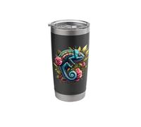 Cute Flowers Reptile Chameleon Lover Vaso térmico de acero inoxidable de doble pared